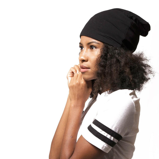 Adama Satin Lined Jersey Beanie Black