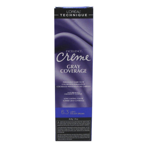 Loreal Excel Creme Color 6.3 Light Golden Brown 1.74 Oz.