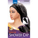 Qfitt Super Jumbo Braid Vinyl Shower Cap with Elastic Band, Black