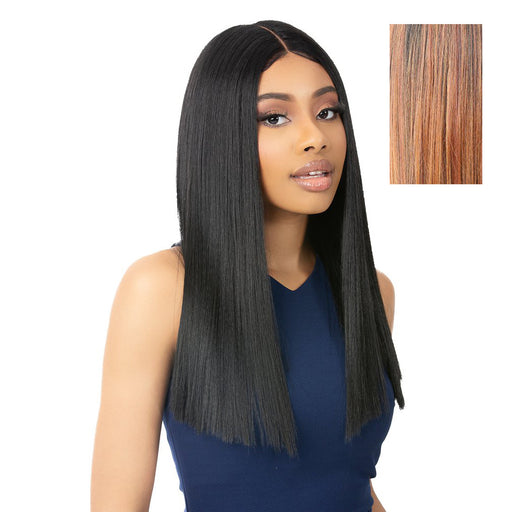 BFF Lace Glenda Virtually Undetectable Lace Front Wig, Straight, Flamboyage Golden Ginger