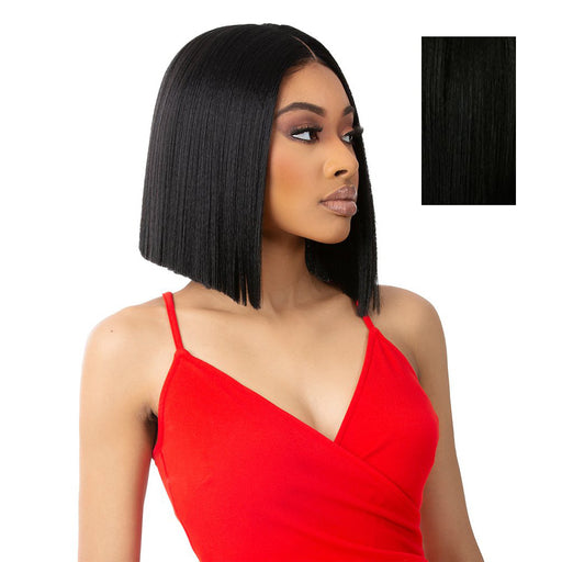 Nutique Premium Synthetic Fiber HD Lace Front Wig BFF Lace Givana, Straight, Jet Black