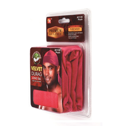 Beauty Town Coconut Oil Treated Velvet Durag Long Tail, Plush