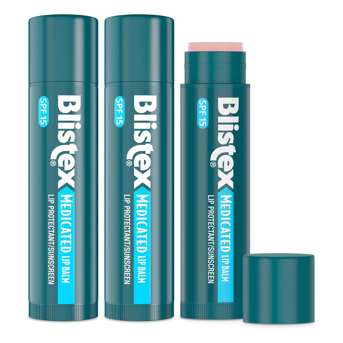 Blistex Medicated SPF 15 Lip Balm, 0.15 Oz, 3/PK