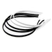 Headband Plastic Thin Black Wh 0.25", 3/PK