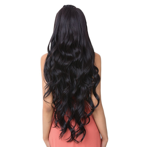 100 Percent Human Hair Blend 360 Circular Frontal Lace Wig,Off Black