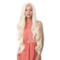 100 Percent Human Hair Blend 360 Circular Frontal Lace Wig,Platinum Blonde