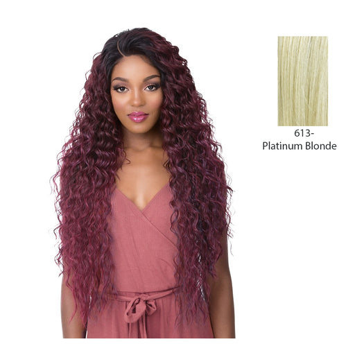 100 Percent Human Hair Blend Wig 360 Circular Frontal Lace Wig,Platinum Blonde