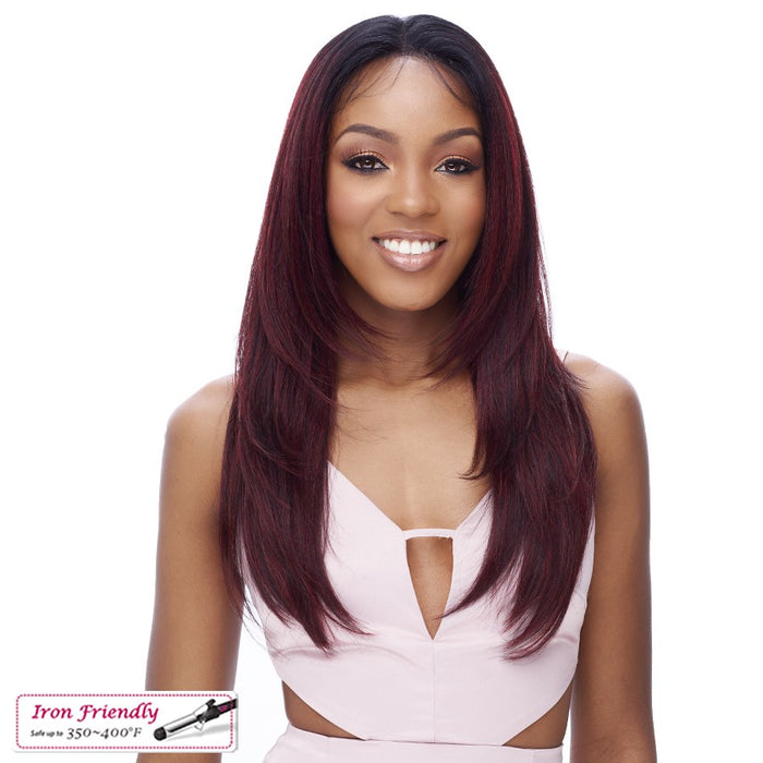 360 All Around Soft Lace Endless Wig,Two Tone Off Black/Burgundy