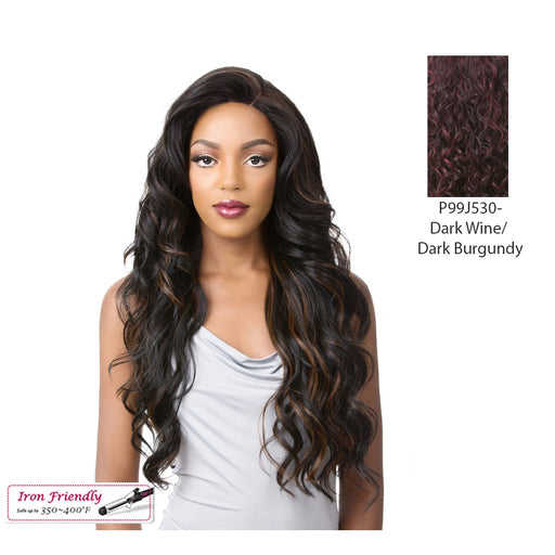 Human Hair 360 All Round Deep Lace Wig,Streaked Blend Of Deep Wine And Dark Violet