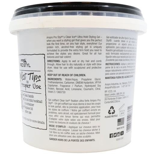 Ampro Pro Styl Clear Ice Protein Hair Gel 5 Lb