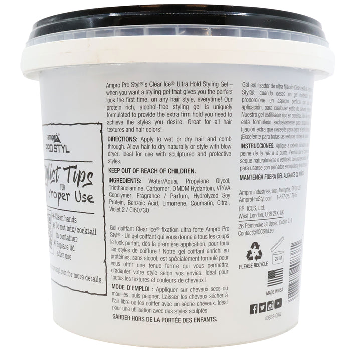 Ampro Pro Styl Clear Ice Protein Hair Gel 5 Lb