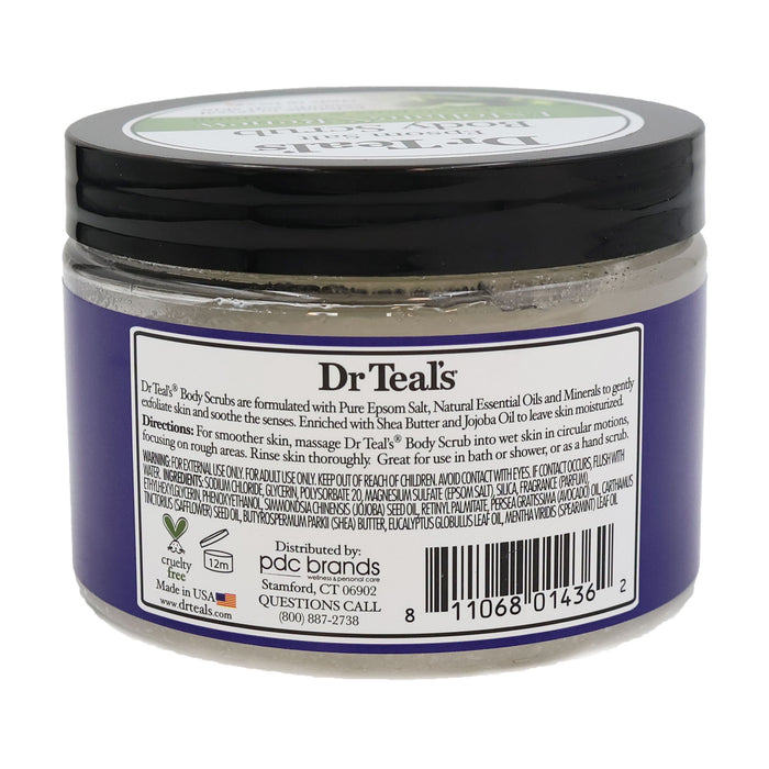 Dr Teals Epsom Salt Body Scrub Exfoliate and Renew Eucalyptus and Spearmint 16 Oz.