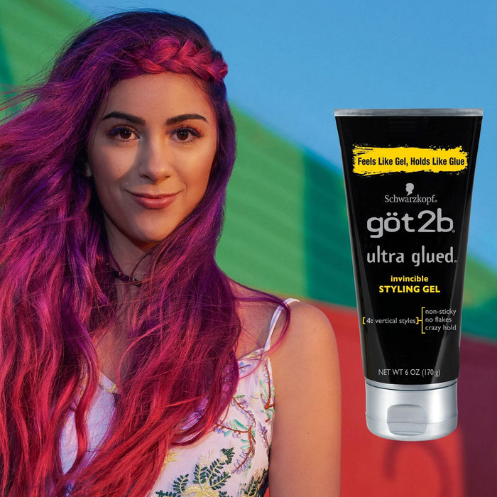 Got2b Ultra Glued Invincible Styling Hair Gel 6 Oz.