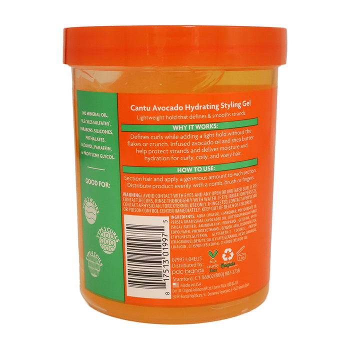 Cantu Avocado Hydrating Styling Gel, 18.5 Oz.