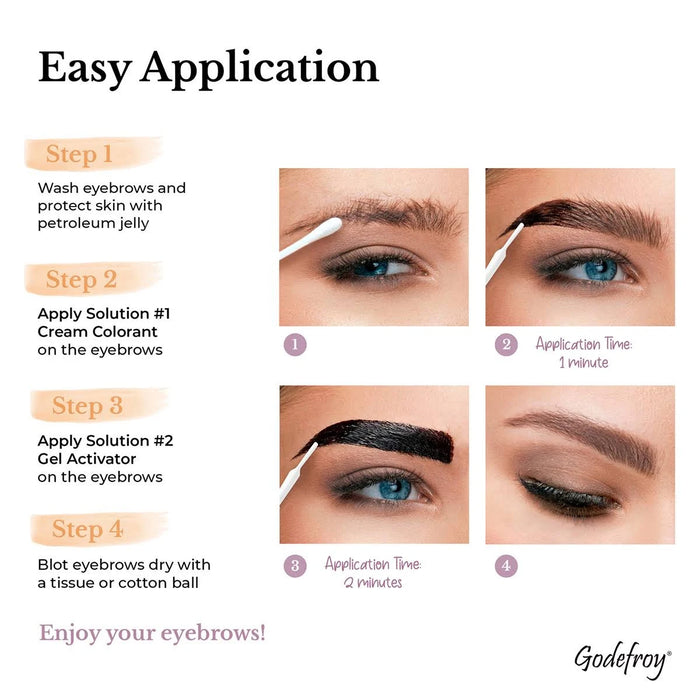 Godefroy Instant Eyebrow Tint, 3 Applications, Natural Black