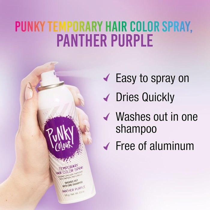Jerome Russell Temporary Hair Color Spray, Panther Purple 3.5 oz