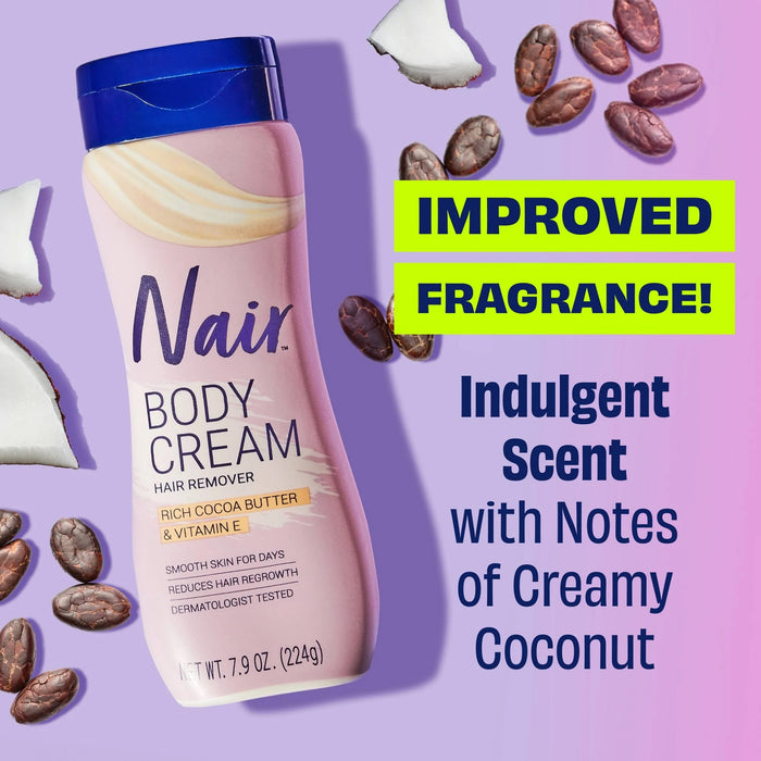 Nair Rich Cocoa Butter & Vitamin E Hair Remover Body Cream, 7.9 Oz