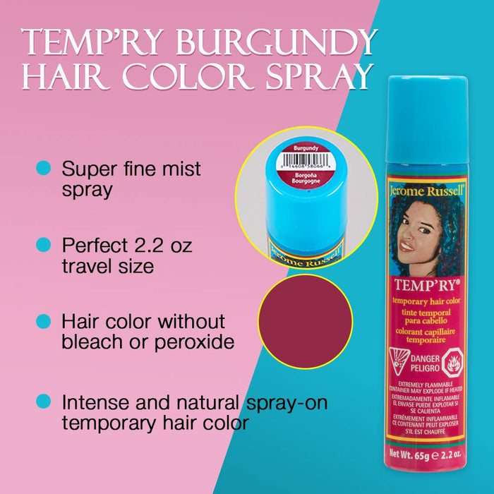Jerome Russell Temporary Hair Color, Burgundy 2.2 oz