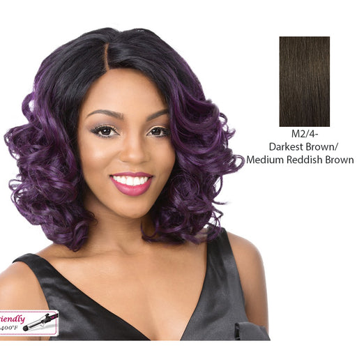 Synthetic Lace Wig Swiss Lace Front Century,Mix Of Darkest Brown And Medium Brown