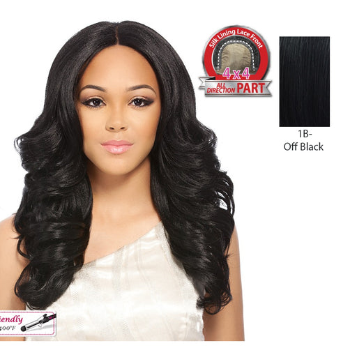 Synthetic Lace Front Wig Swiss Lace Germana,Off Black