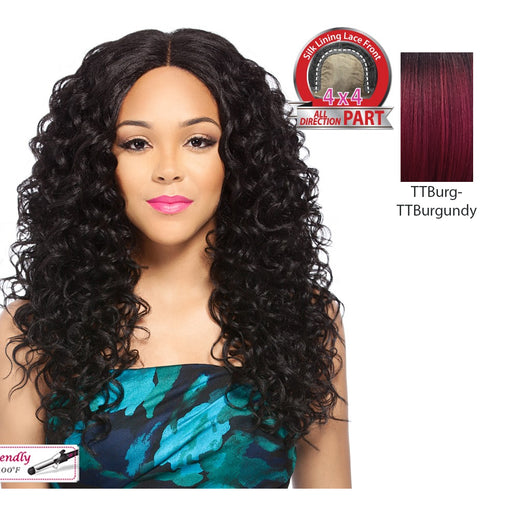 Iron Friendly Swiss Lace Front Wig - Tereza,Black Roots With Burgundy