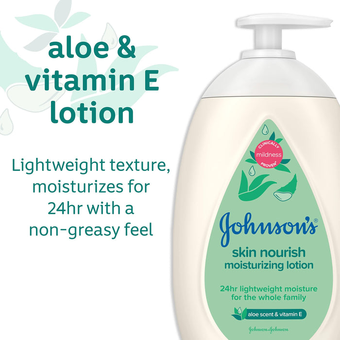 Johnson's Baby Skin Nourish Moisturizing Baby Lotion with Aloe Vera Scent & Vitamin E, 16.9 oz