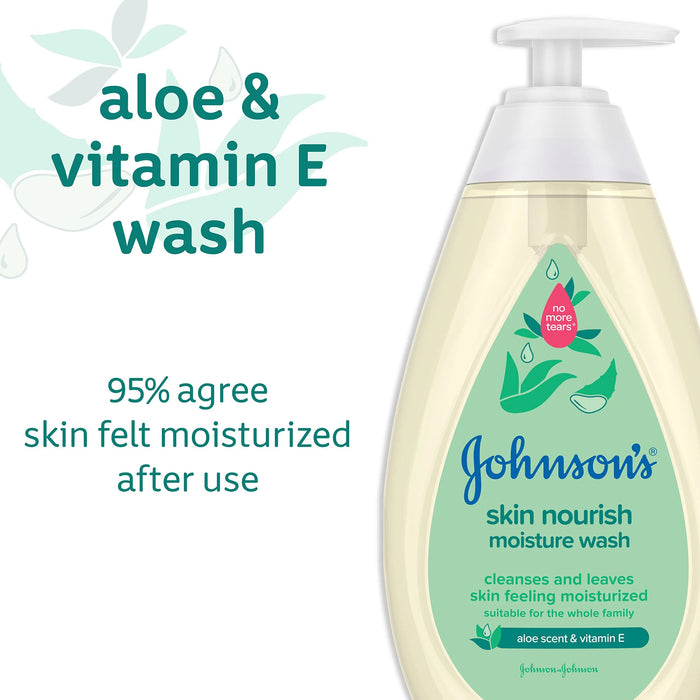 Johnson's Baby Skin Nourishing Moisture Baby Body Wash with Aloe Scent & Vitamin E, 20.3 oz