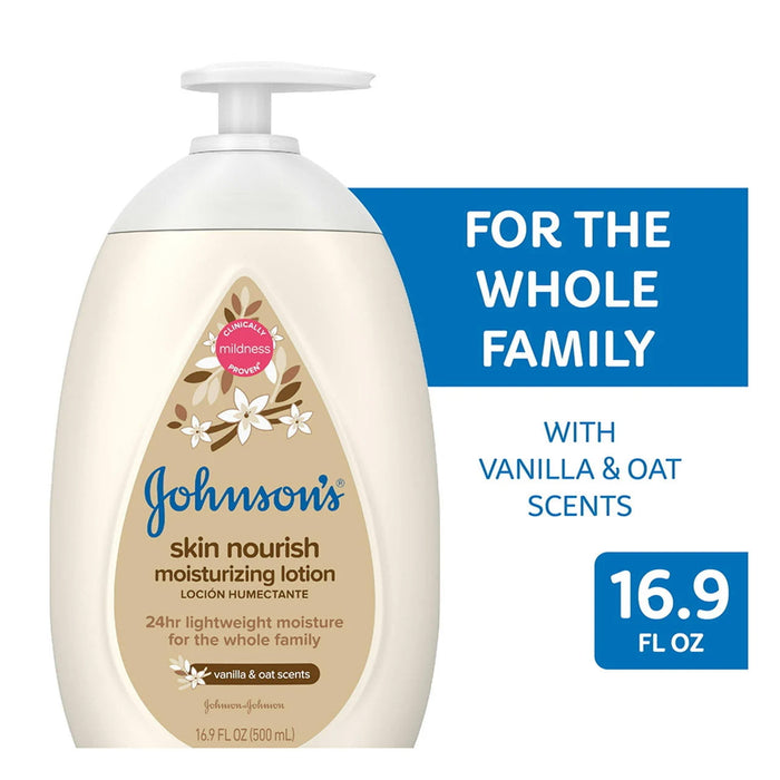 Johnson's Baby Body Lotion with Vanilla & Oat Scents, 16.9 oz