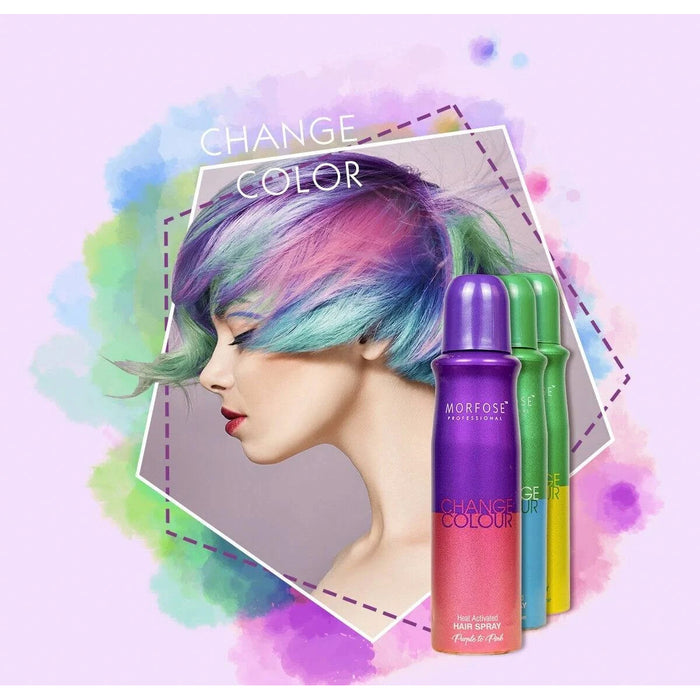 Morfose Change Hair Color Spray, Green To Blue, 5 oz,150ml