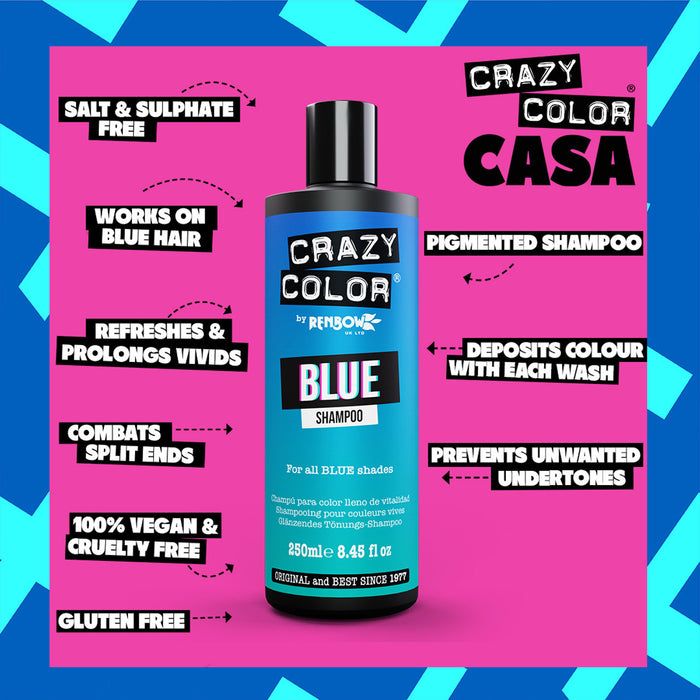 Crazy Color Vibrant Shampoo, Blue, 8.45oz