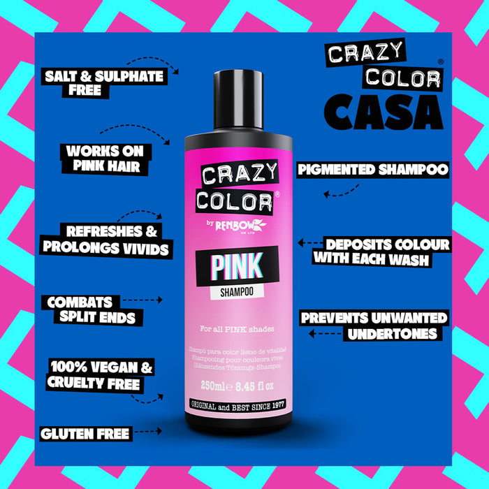 Crazy Color Vibrant Shampoo, Pink, 8.45oz