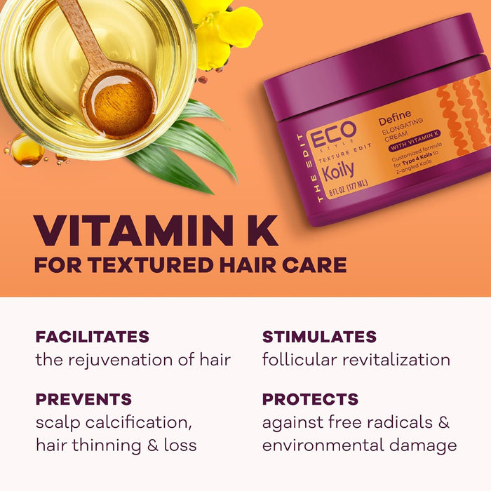 Eco Styler Gel Texture Edit Koily Define Elongating Cream, 6 Oz.