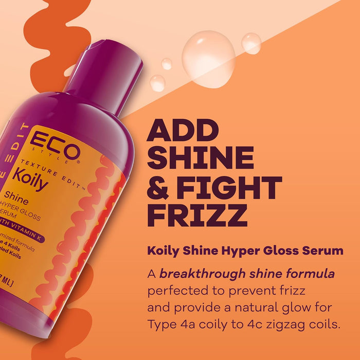 Eco Styler Gel Texture Edit Koily Shine Hyper Shine Serum, 6 Oz.