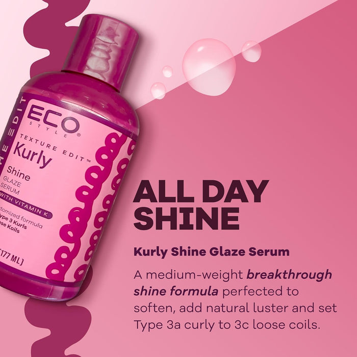 Eco Styler Gel Texture Edit Koily Shine Glaze Serum, 6 Oz.