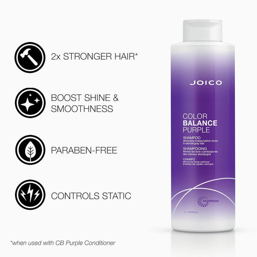 Joico Color Balance Purple Holiday Liter Duo, Shampoo, Conditioner Set