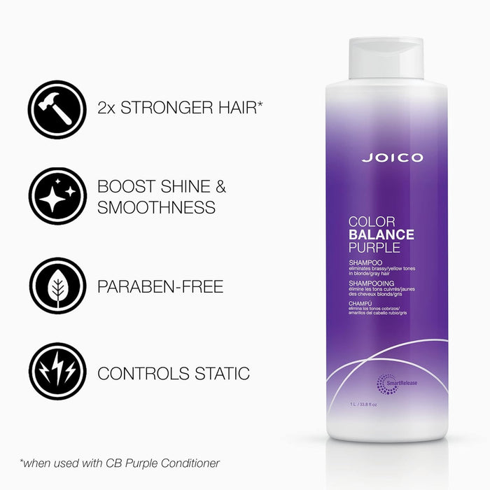 Joico Color Balance Purple Holiday Liter Duo, Shampoo, Conditioner Set