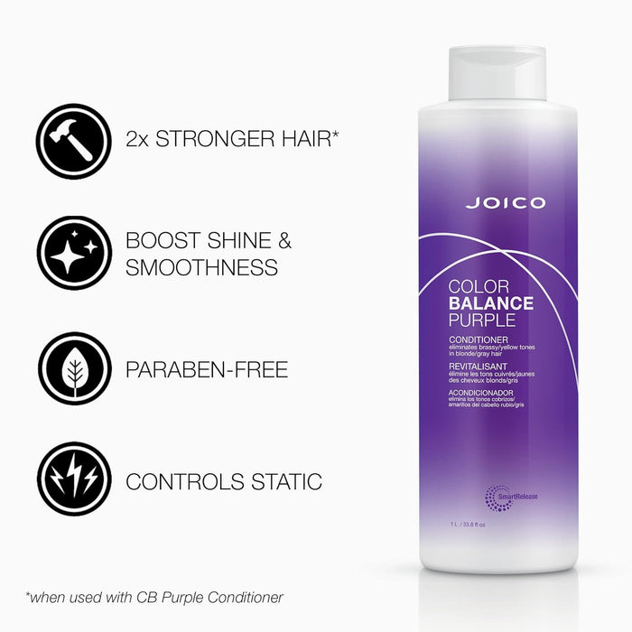 Joico Color Balance Purple Holiday Liter Duo, Shampoo, Conditioner Set