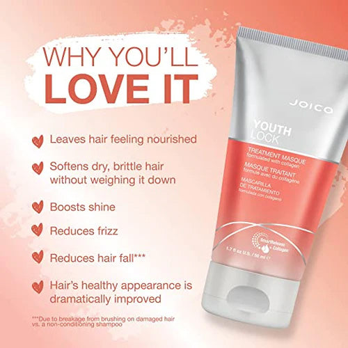 Joico YouthLock Collagen KIT, Shampoo, Conditioner,Treatment,Cream
