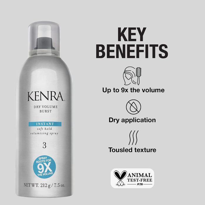 KENRA Dry Volume Burst Hair Spray, 3, 7.5 oz