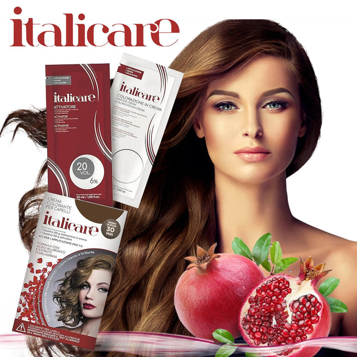 bbCos Italicare Hair Color Kit with 20 Volume,8/0,Light Blonde