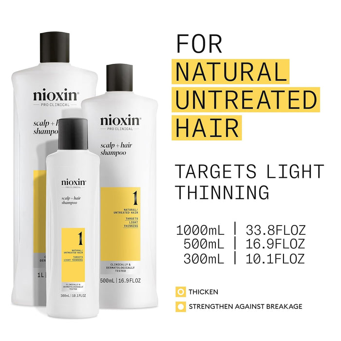 NIOXIN System 1 Cleanser Shampoo for Natural Hair with Light Thinning 33.8 oz