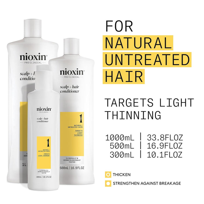 NIOXIN System 1 Scalp Therapy Conditioner For Natural Hair With Light Thinning, 10.1 Oz.