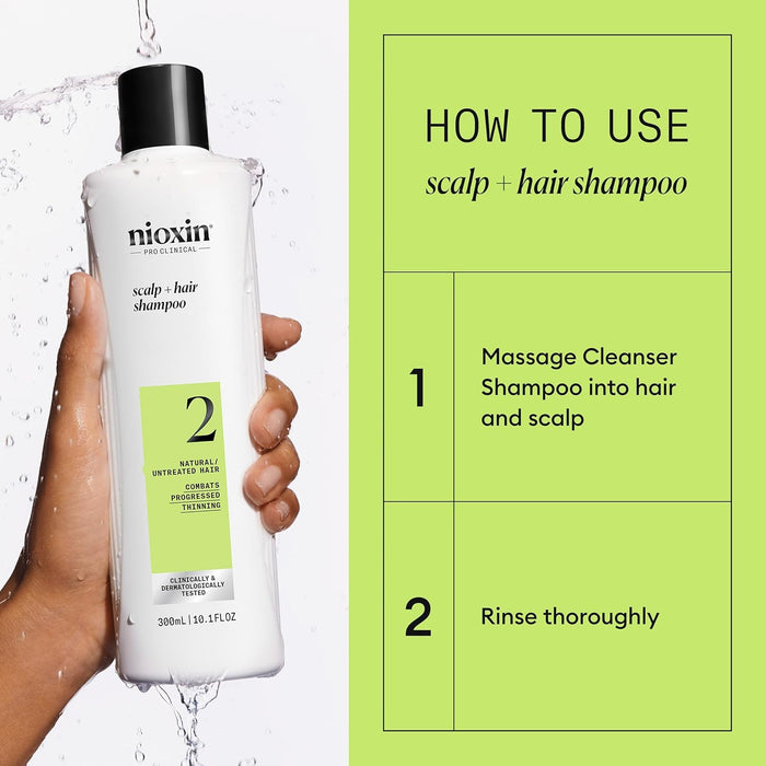 NIOXIN System 2, Cleanser Shampoo For Natural Hair with Progressed Thinning, 33.8 Oz.
