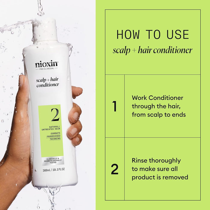 NIOXIN System 2, Scalp Therapy Conditioner For Natural Hair with Progressed Thinning, 16.9 oz