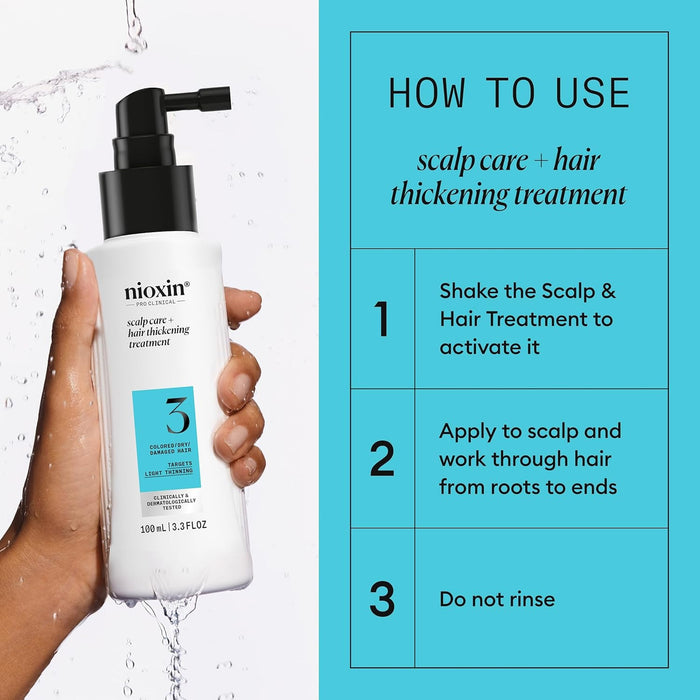NIOXIN System 3 Leave In Treatment For Colored Hair With Light Thinning, 6.7 Oz.