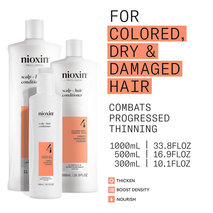 NIOXIN System 4 Conditioner For Colored Hair With Progressed Thinning, 10.1 Oz.