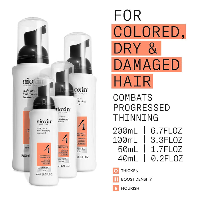 NIOXIN System 4 Leave In Treatment For Colored Hair With Progressed Thinning, 6.8 Oz.