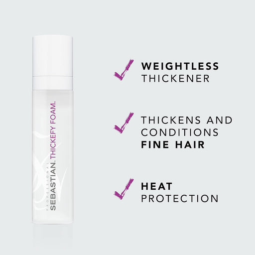 Sebastian Thickefy Hair Foam, Pumped Volume, Without the Weight 6.8oz