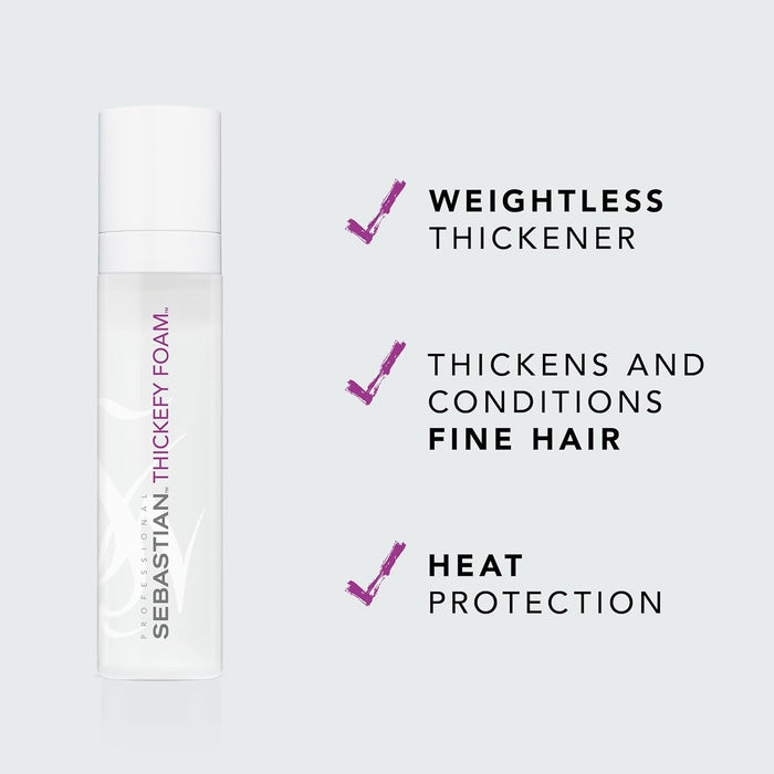 Sebastian Thickefy Hair Foam, Pumped Volume, Without the Weight 6.8oz