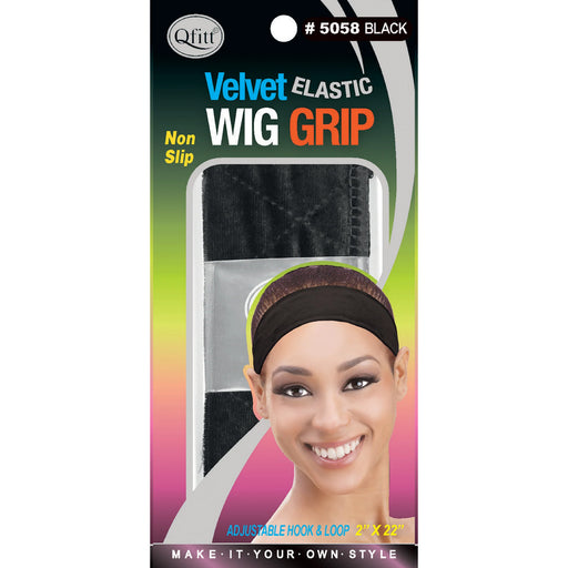Qfitt Velvet Wig Grip, 2" x 22", Black